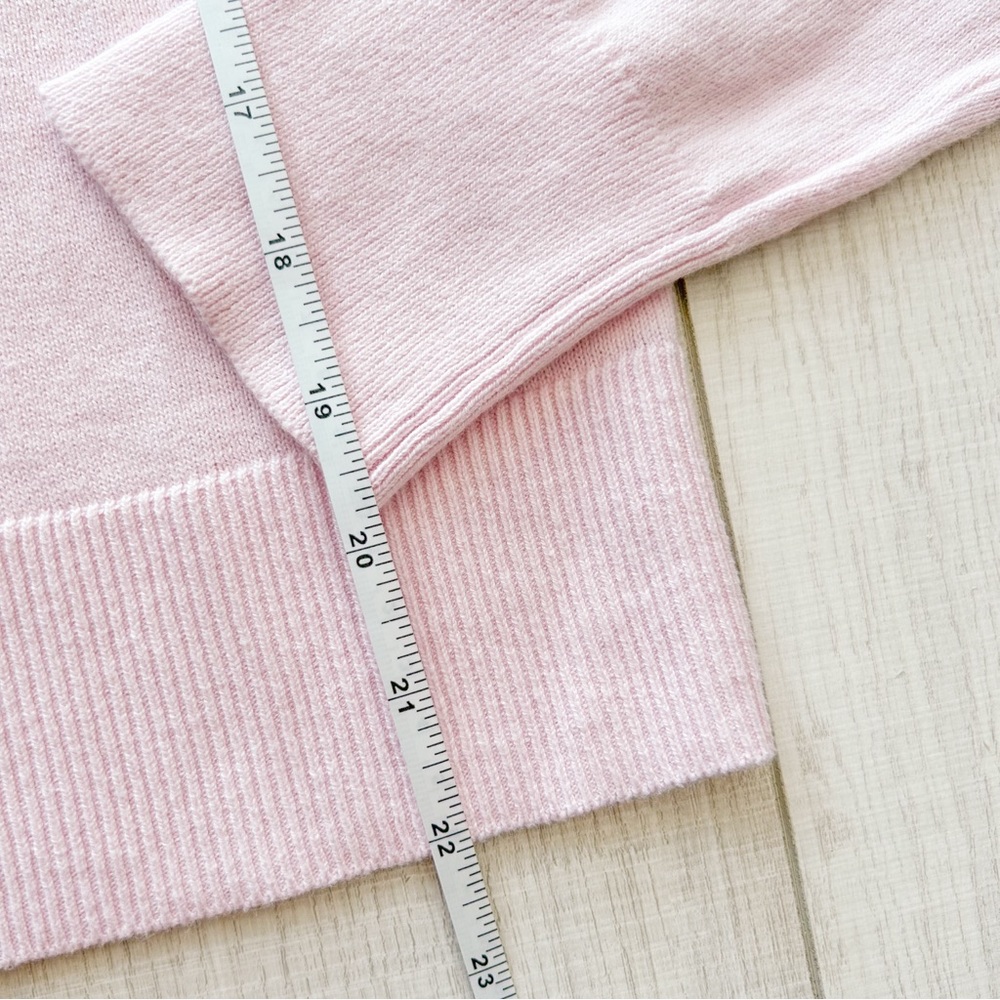 Pastel pink cotton crewneck cardigan - Picture 7 of 7